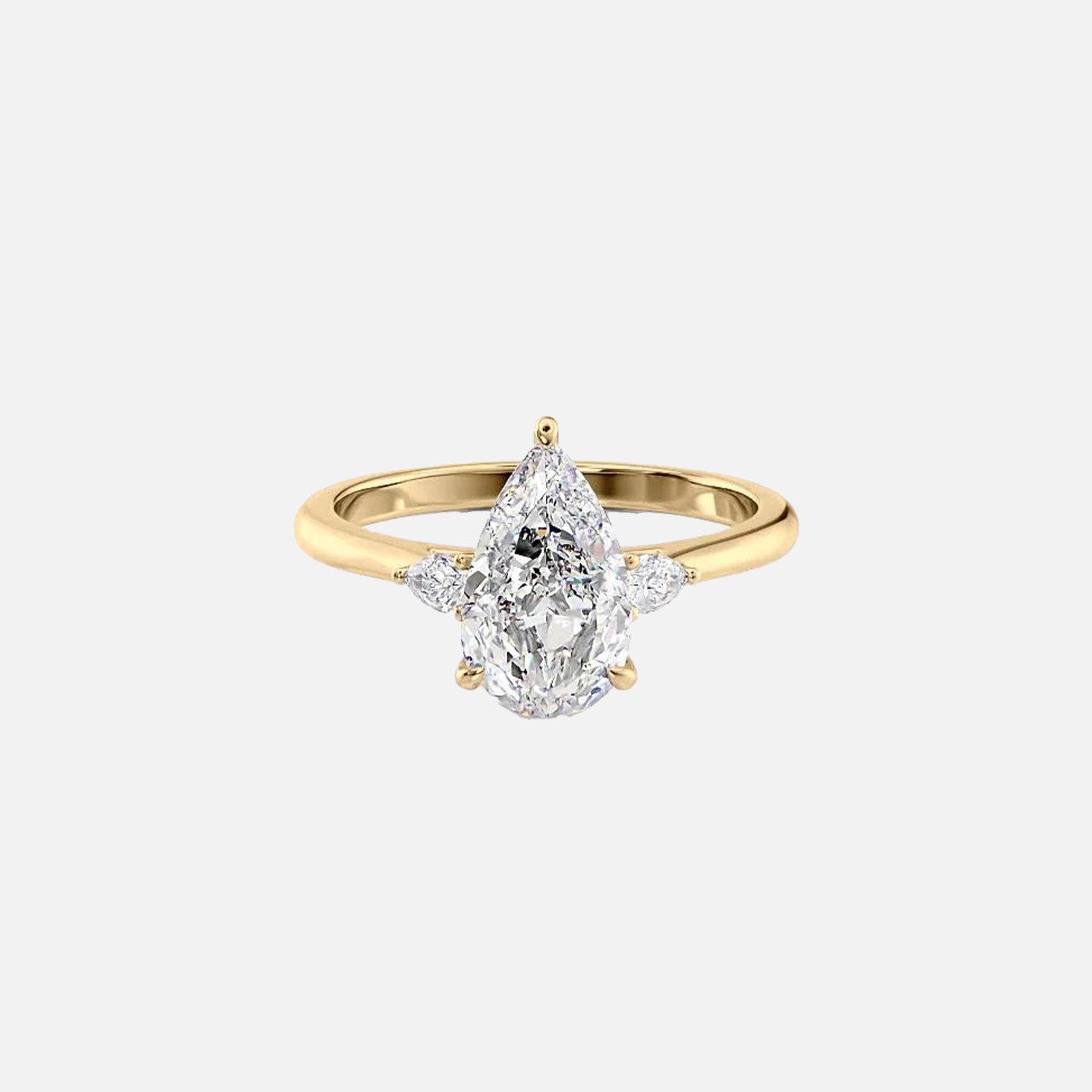 The Pears Liv Pear Moissanite Ring 14k Yellow Gold 001