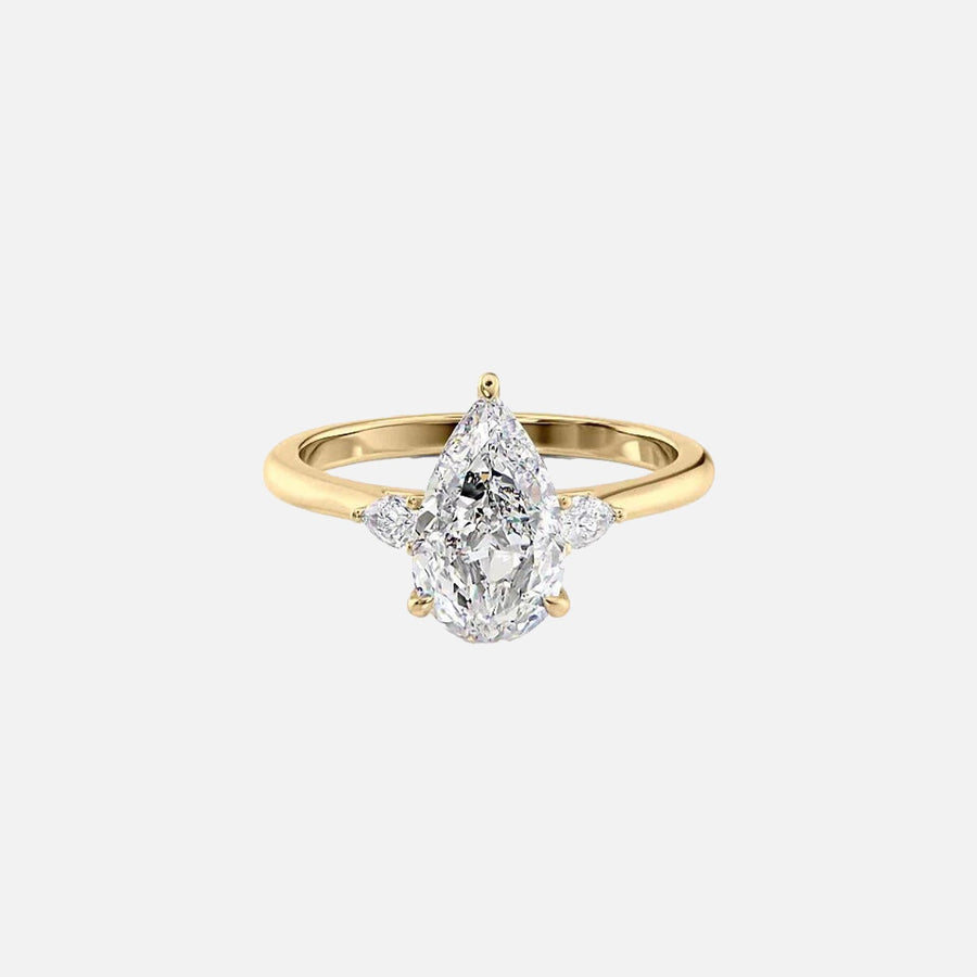 The Pears Liv Pear Moissanite Ring 14k Yellow Gold 001