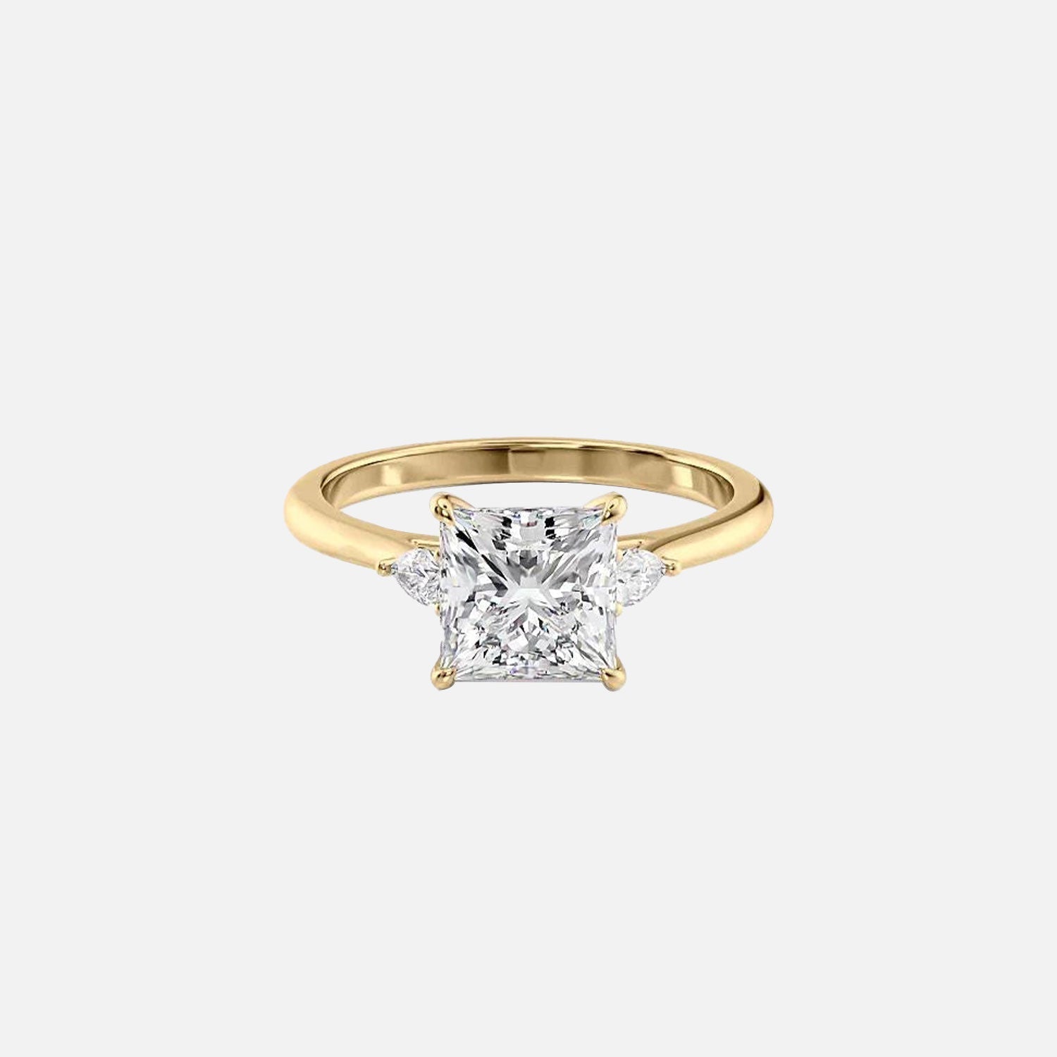The Pears Liv Princess Moissanite Ring 14k Yellow Gold 001