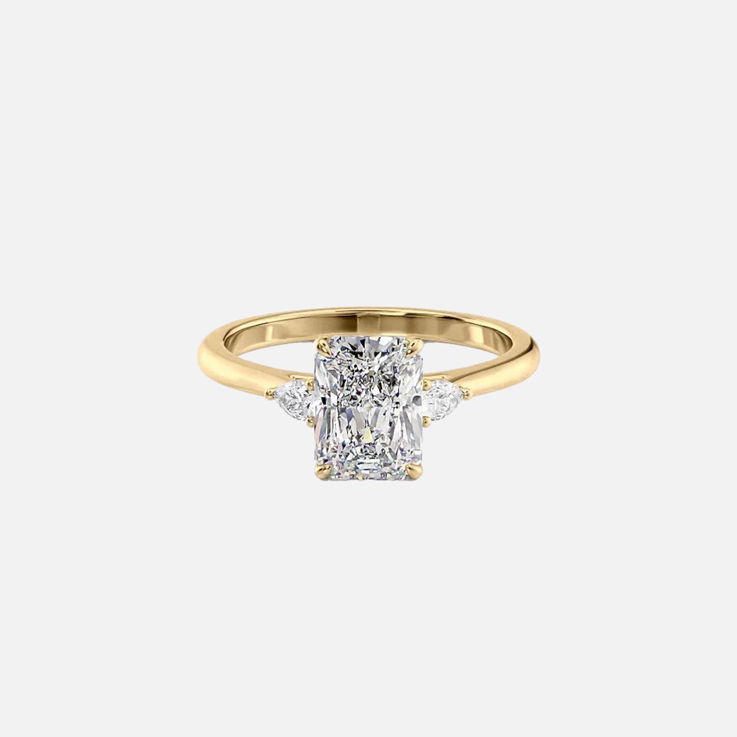 The Pears Liv Radiant Lab Diamond Ring 14k Yellow Gold 001