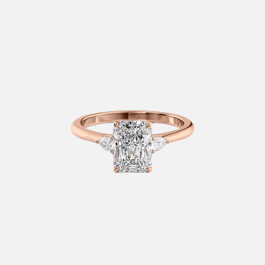  The Pears Liv Radiant Moissanite Ring 14k Rose Gold 001