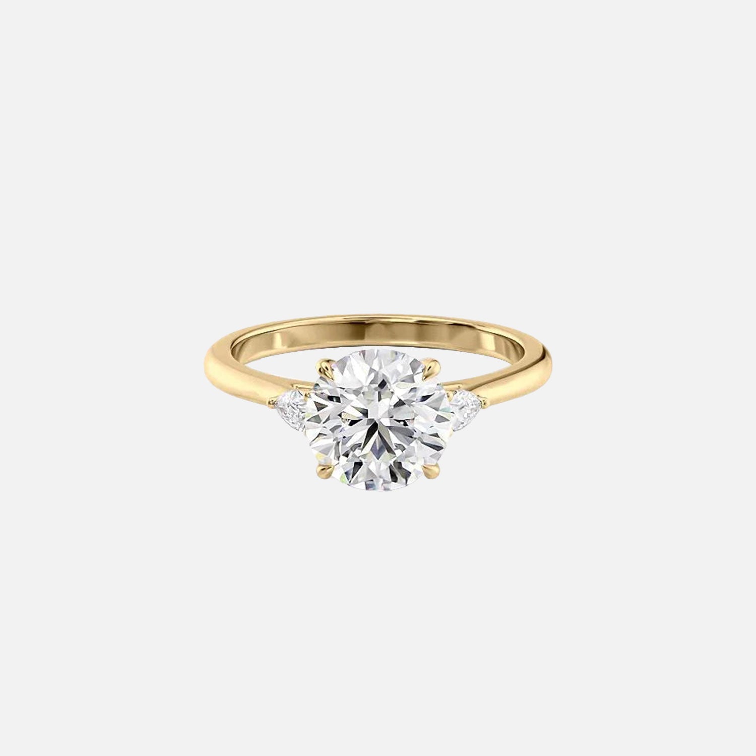 The Pears Liv Round Lab Diamond Ring 14k Yellow Gold 001