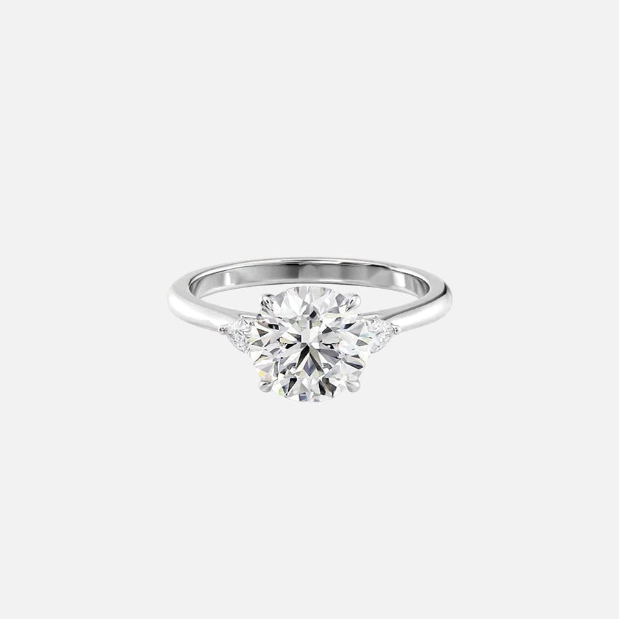  The Pears Liv Round Lab Diamond Ring 18k White Gold 001