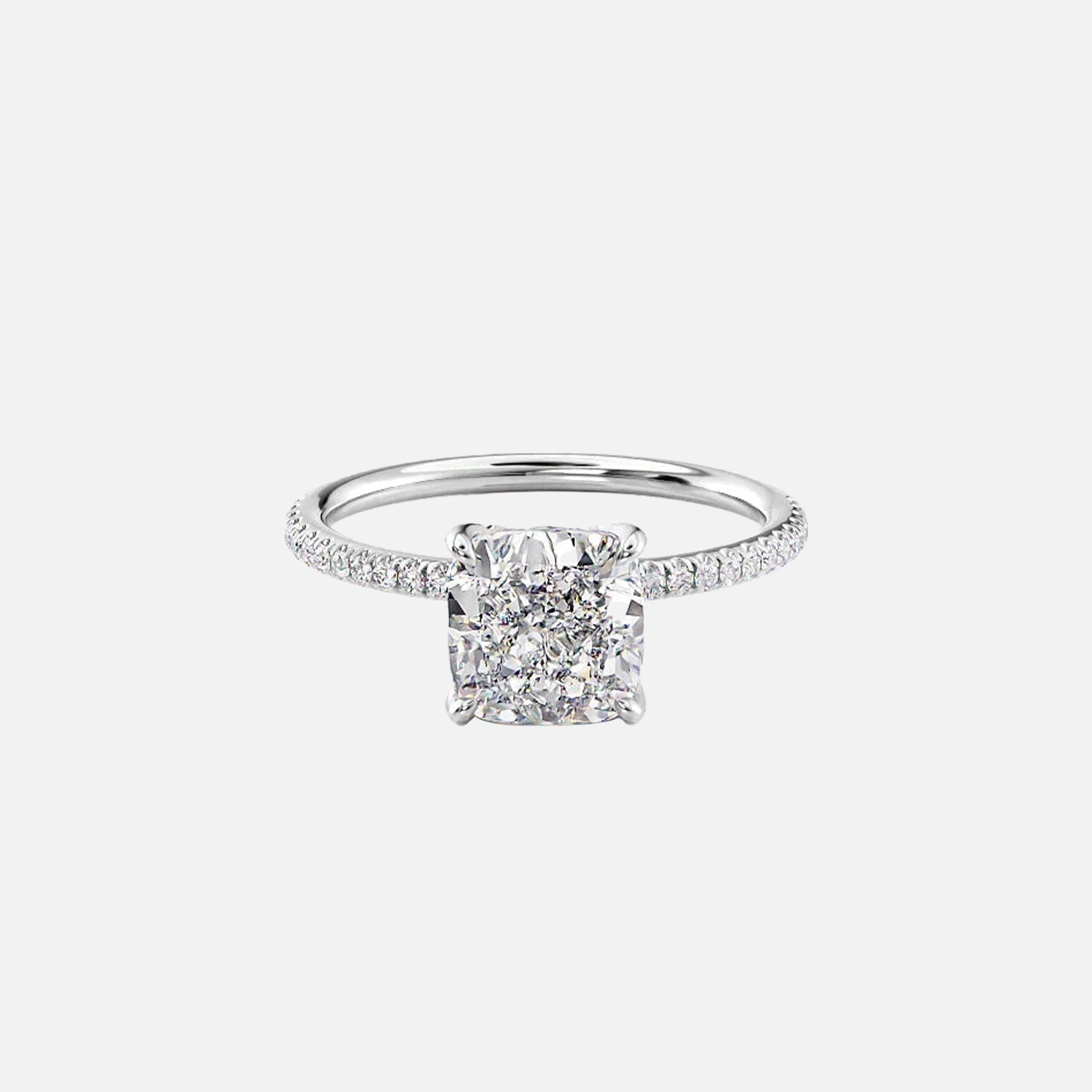 The Petal Cushion Pave Moissanite Ring - KNT - Engagement Rings, Wedding Bands & Fine Jewelry