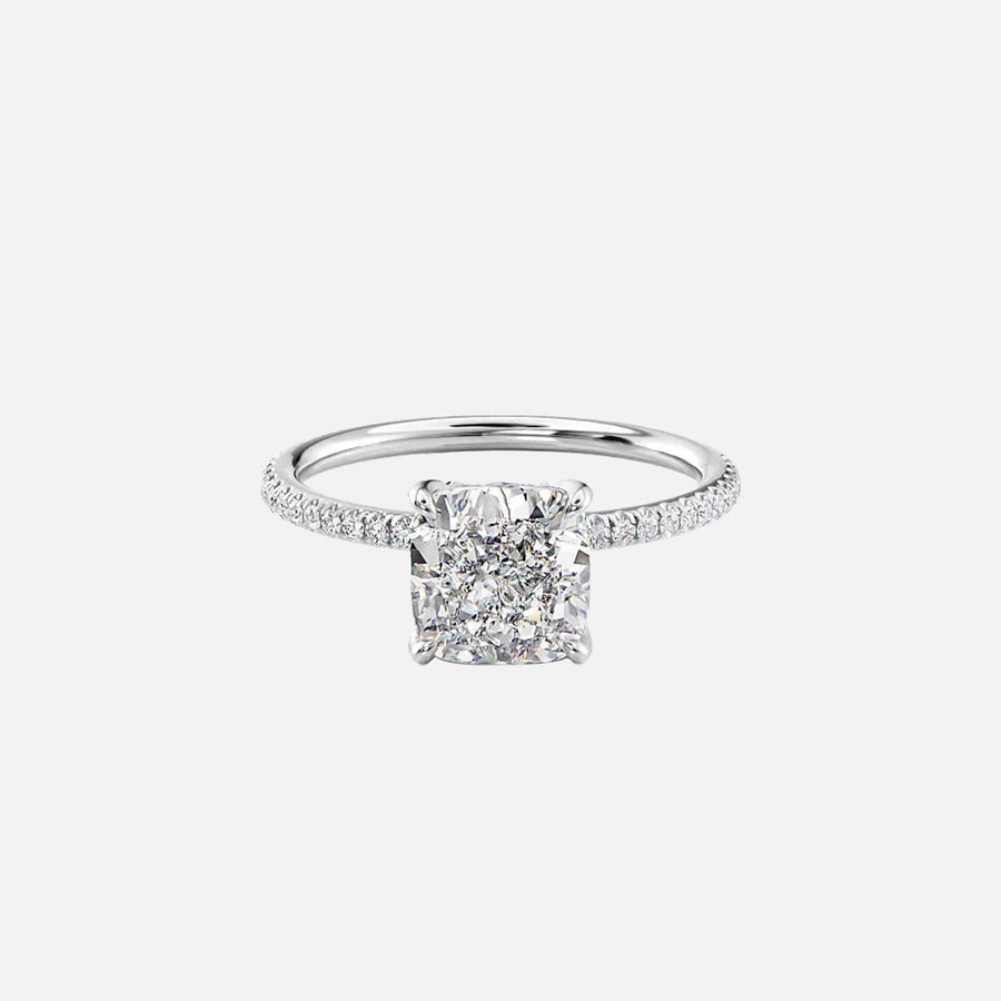 The Petal Cushion Pave Moissanite Ring - KNT - Engagement Rings, Wedding Bands & Fine Jewelry