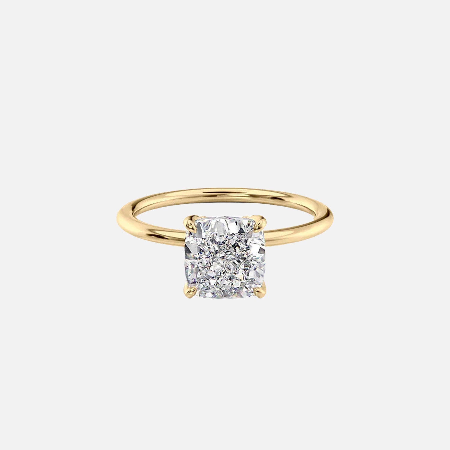 The Petal Cushion Solitaire Moissanite Ring - KNT - Engagement Rings, Wedding Bands & Fine Jewelry