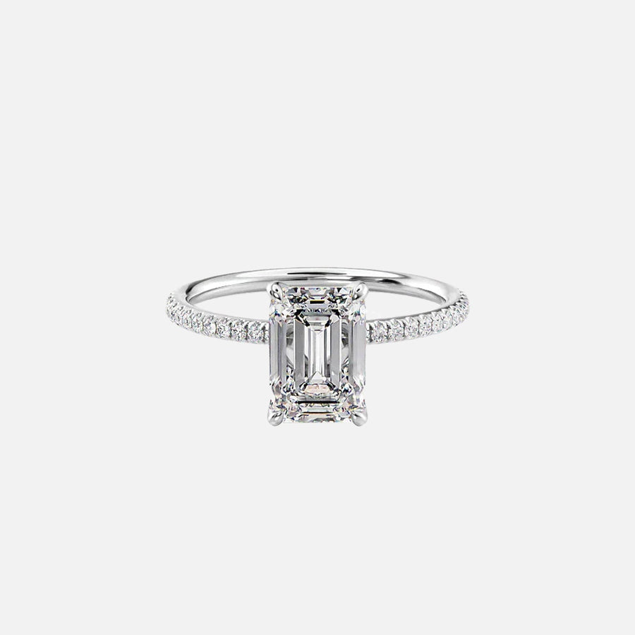 The Petal Emerald Pave Moissanite Ring - KNT - Engagement Rings, Wedding Bands & Fine Jewelry