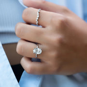 The Petal Oval Solitaire Moissanite Ring - KNT - Engagement Rings, Wedding Bands & Fine Jewelry