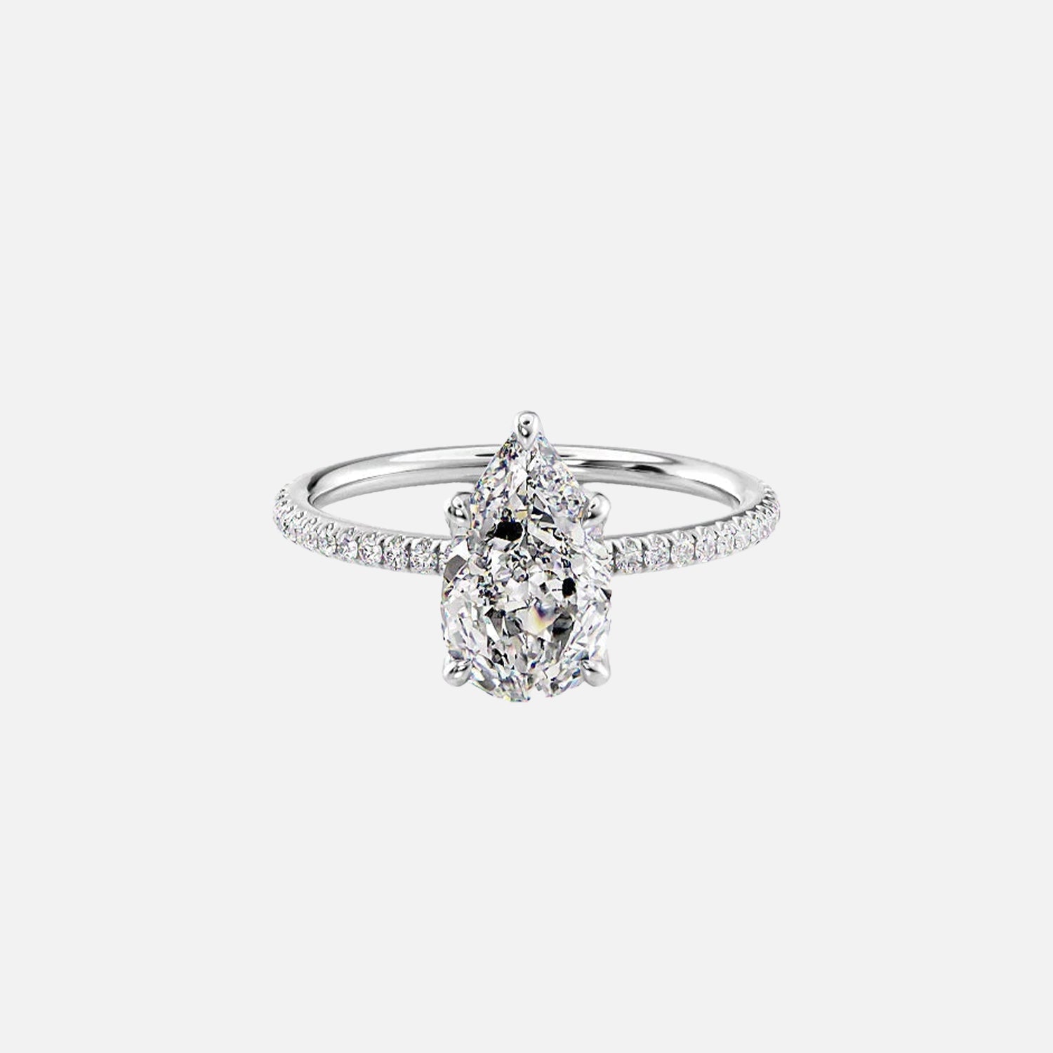 The Petal Pear Pave Moissanite Ring - KNT - Engagement Rings, Wedding Bands & Fine Jewelry