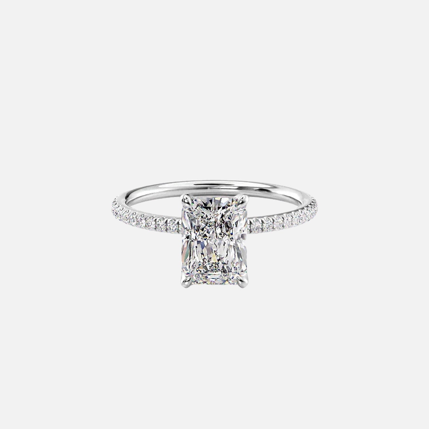 The Petal Radiant Pave Moissanite Ring - KNT - Engagement Rings, Wedding Bands & Fine Jewelry