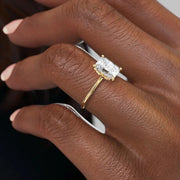The Petal Radiant Solitaire Moissanite Ring - KNT - Engagement Rings, Wedding Bands & Fine Jewelry