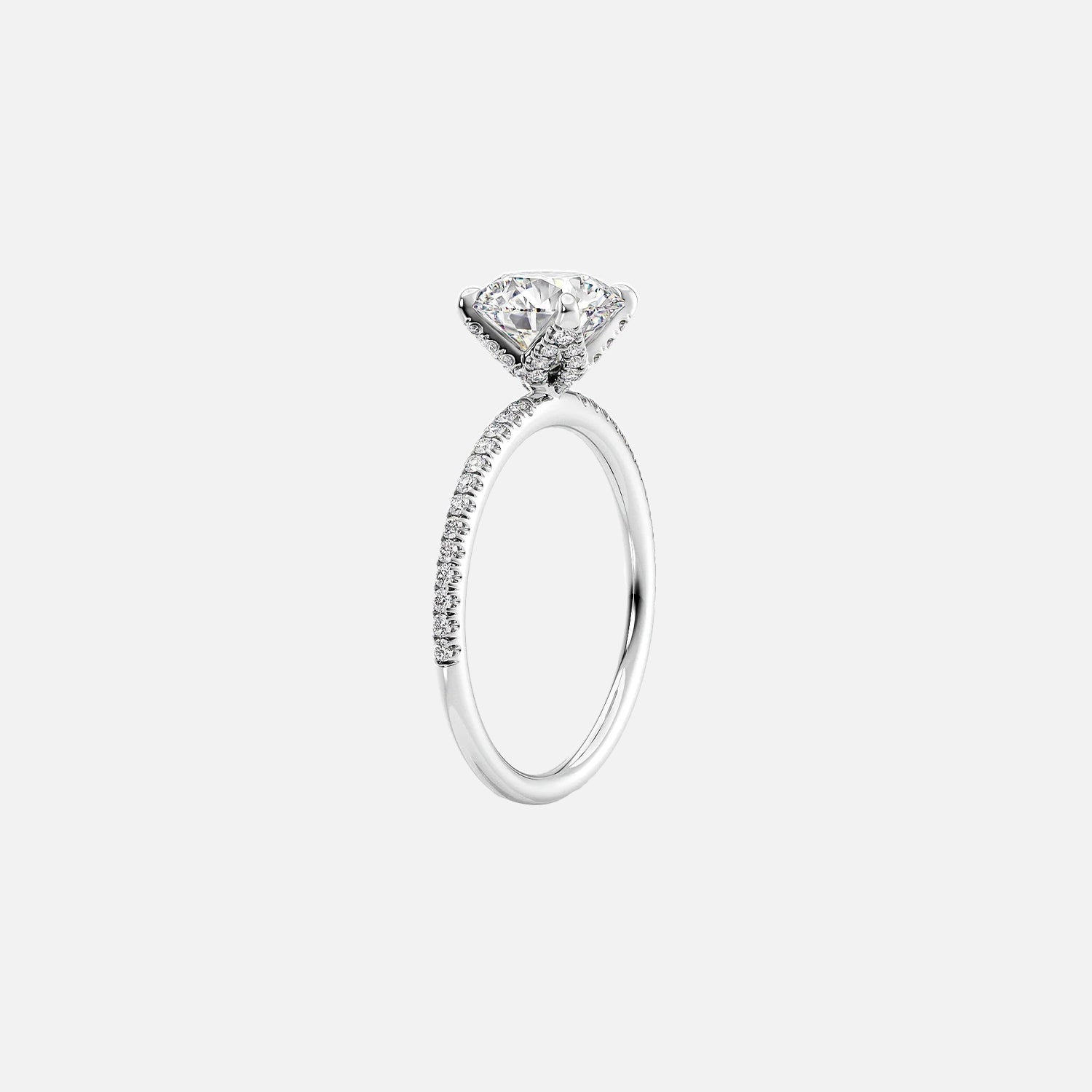 The Petal Round Pave Moissanite Ring - KNT - Engagement Rings, Wedding Bands & Fine Jewelry