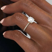 The Petal Round Pave Moissanite Ring - KNT - Engagement Rings, Wedding Bands & Fine Jewelry