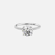 The Petal Round Pave Moissanite Ring - KNT - Engagement Rings, Wedding Bands & Fine Jewelry