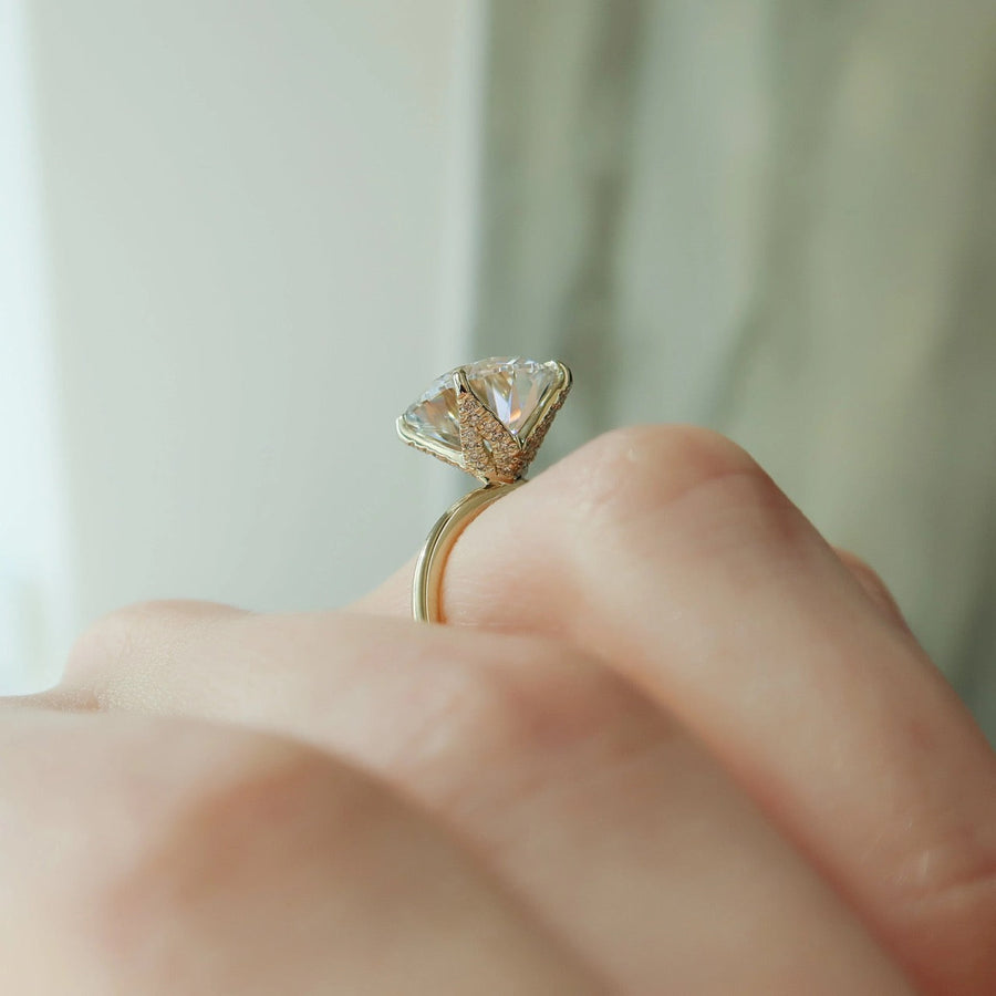 The Petal Round Solitaire Moissanite Ring - KNT - Engagement Rings, Wedding Bands & Fine Jewelry