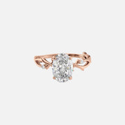  The Polished Twig Polished Oval Lab Diamond Ring 14k Rose Gold 001
