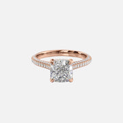  The Rachel Cushion Lab Diamond Ring 14k Rose Gold 001