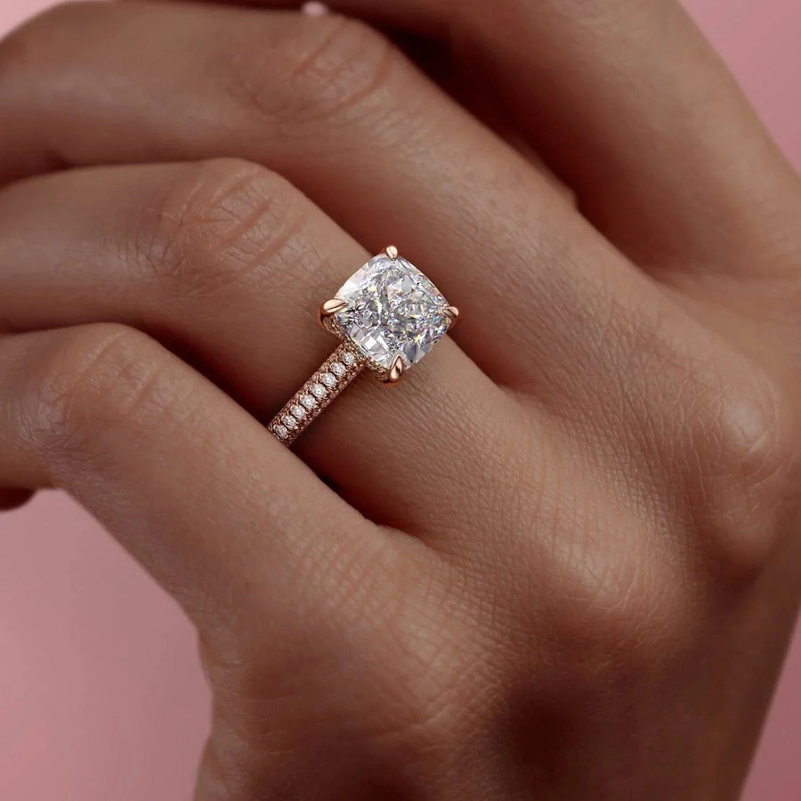  The Rachel Cushion Lab Diamond Ring 14k Rose Gold 004 Final