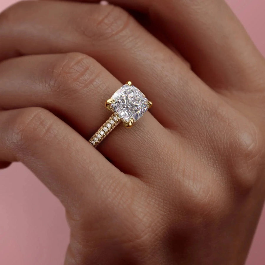  The Rachel Cushion Lab Diamond Ring 18k Yellow Gold 004 Final