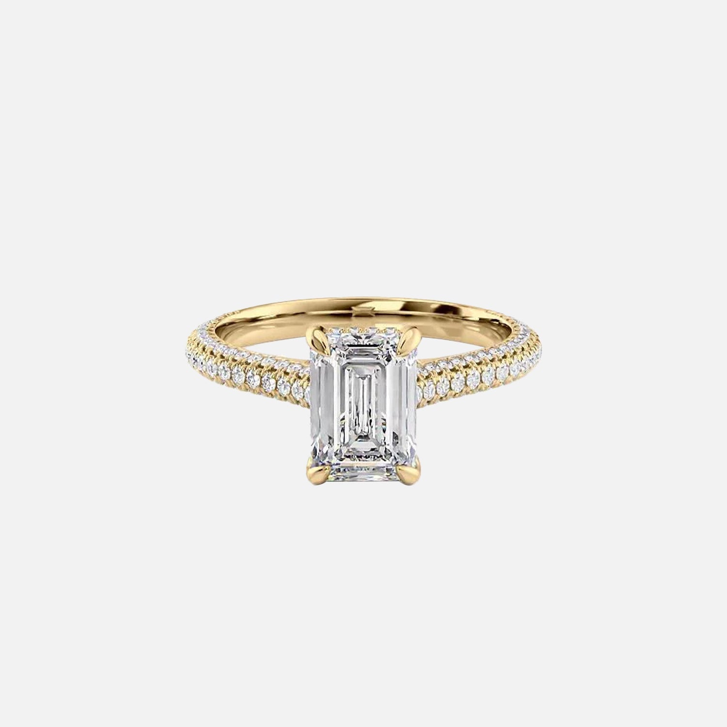 The Rachel Emerald Lab Diamond Ring 14k Yellow Gold 001