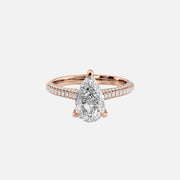  The Rachel Pear Lab Diamond Ring 14k Rose Gold 001