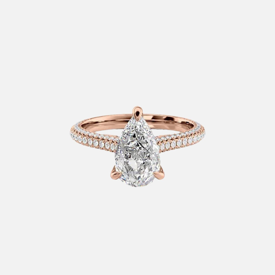  The Rachel Pear Lab Diamond Ring 14k Rose Gold 001