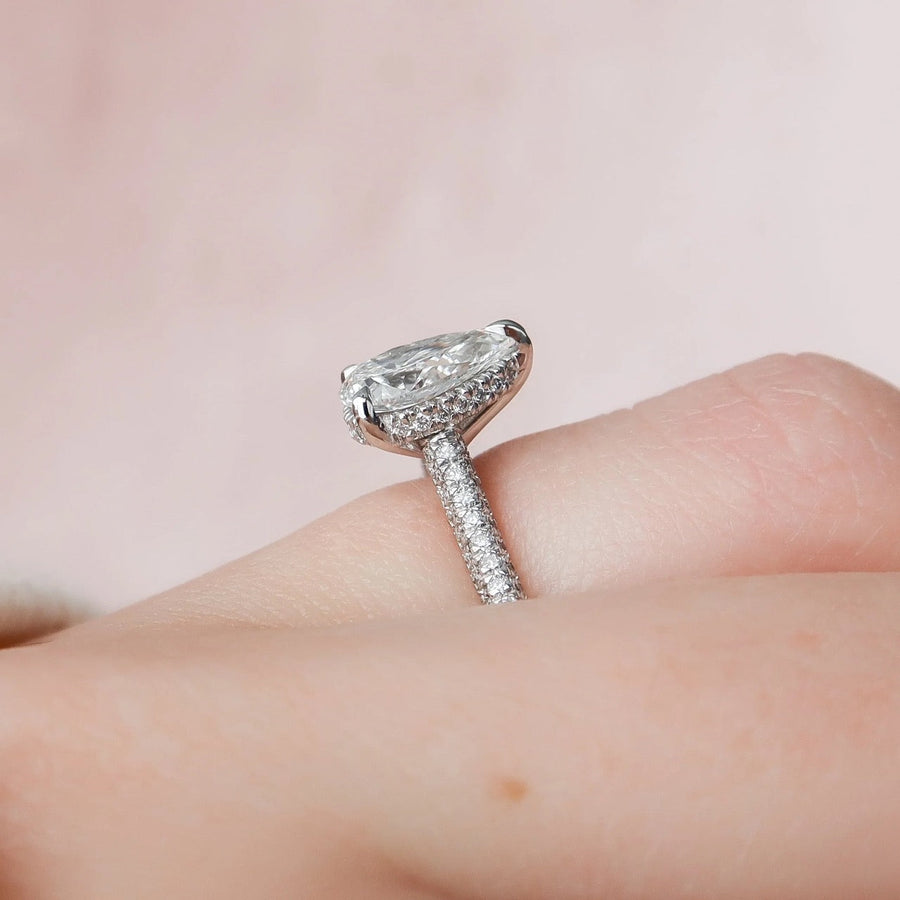  The Rachel Pear Lab Diamond Ring 14k White Gold 004