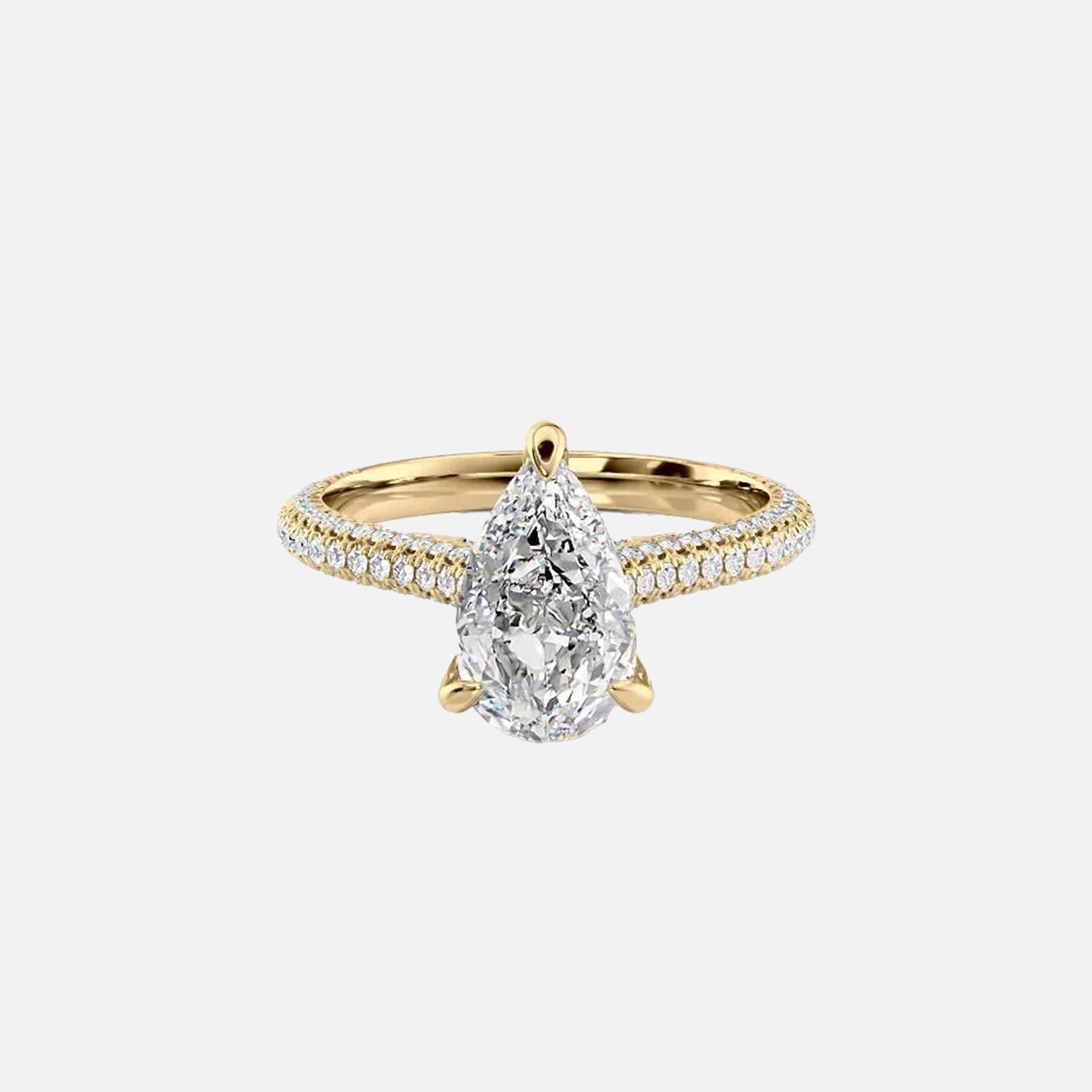 The Rachel Pear Lab Diamond Ring 14k Yellow Gold 001