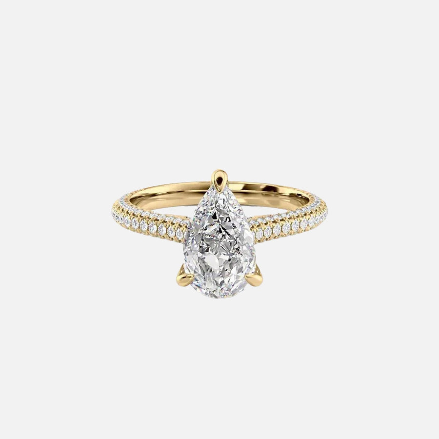 The Rachel Pear Lab Diamond Ring 14k Yellow Gold 001