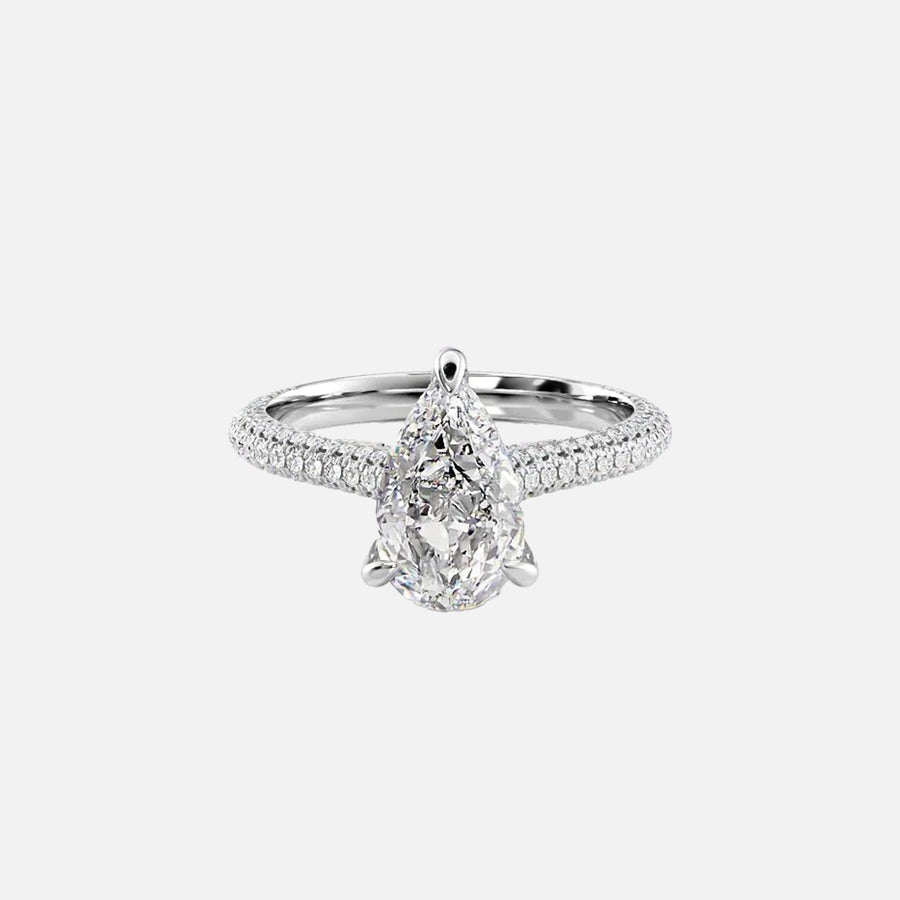  The Rachel Pear Lab Diamond Ring 18k White Gold 001