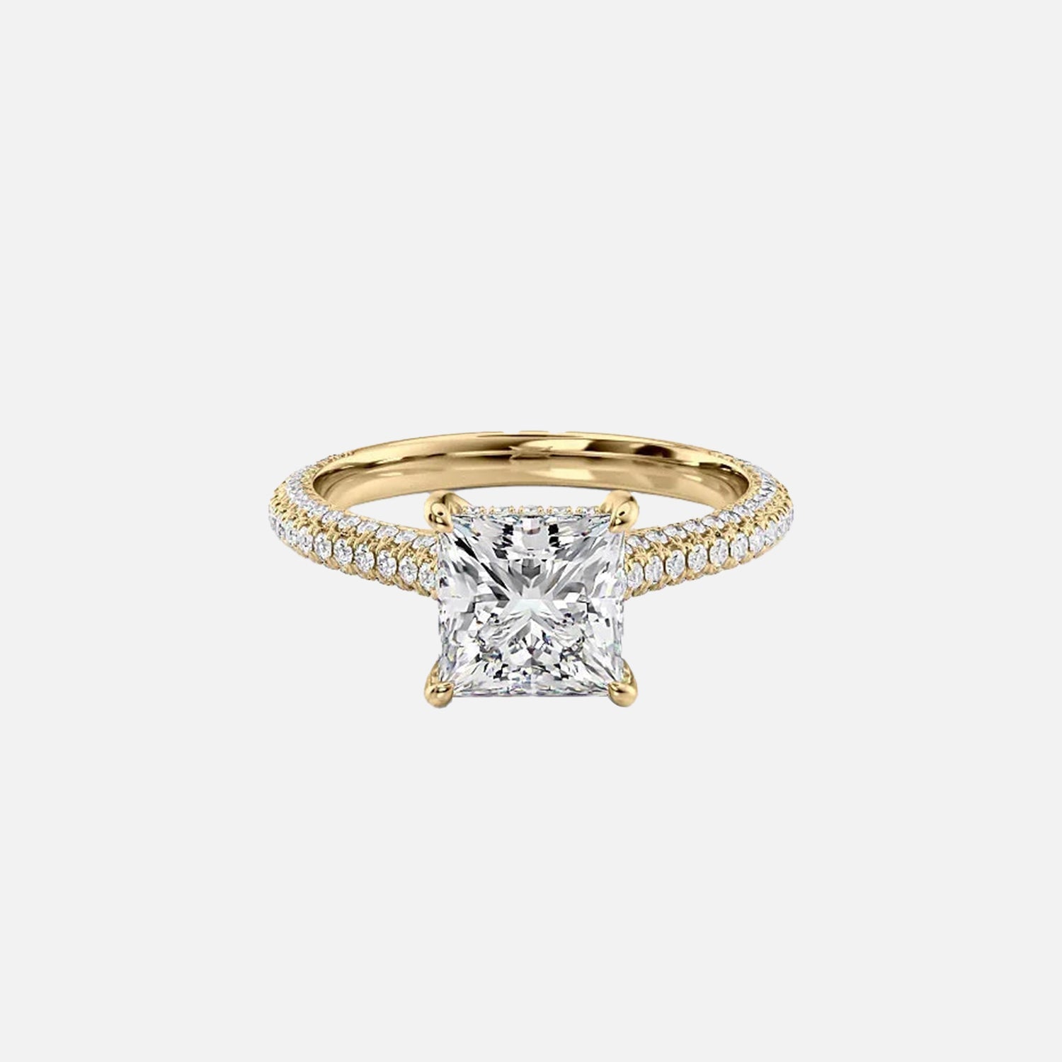 The Rachel Princess Lab Diamond Ring 14k Yellow Gold 001