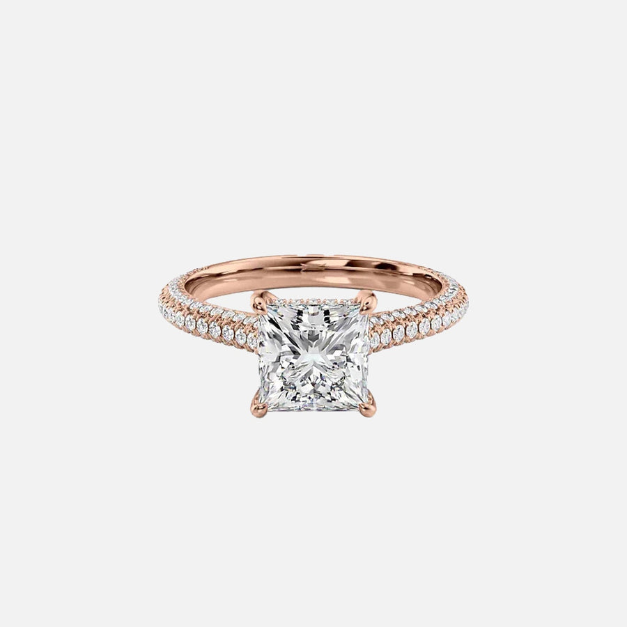  The Rachel Princess Moissanite Ring 14k Rose Gold 001