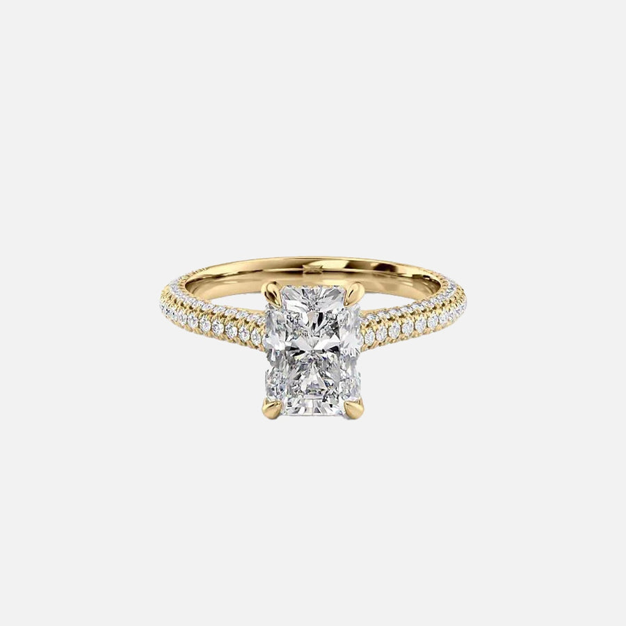 The Rachel Radiant Lab Diamond Ring 14k Yellow Gold 001