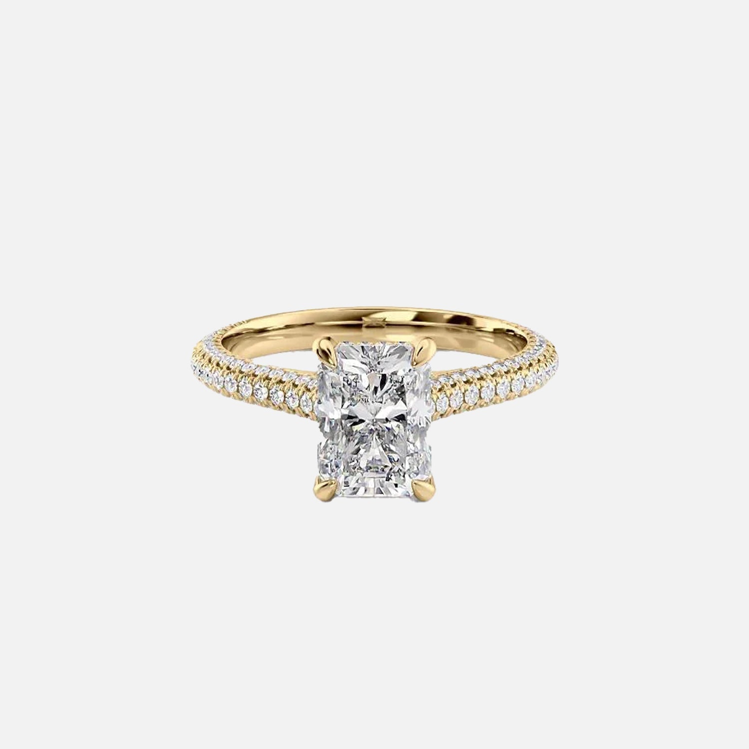 The Rachel Radiant Moissanite Ring 14k Yellow Gold 001