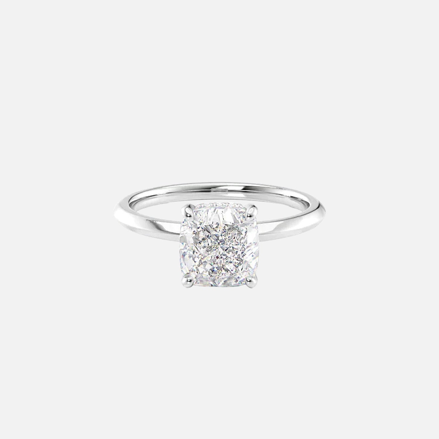 The Razor Cushion Solitaire Moissanite Ring - KNT - Engagement Rings, Wedding Bands & Fine Jewelry