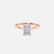  The Razor Kamellie Emerald Moissanite Ring 14k Rose Gold 001