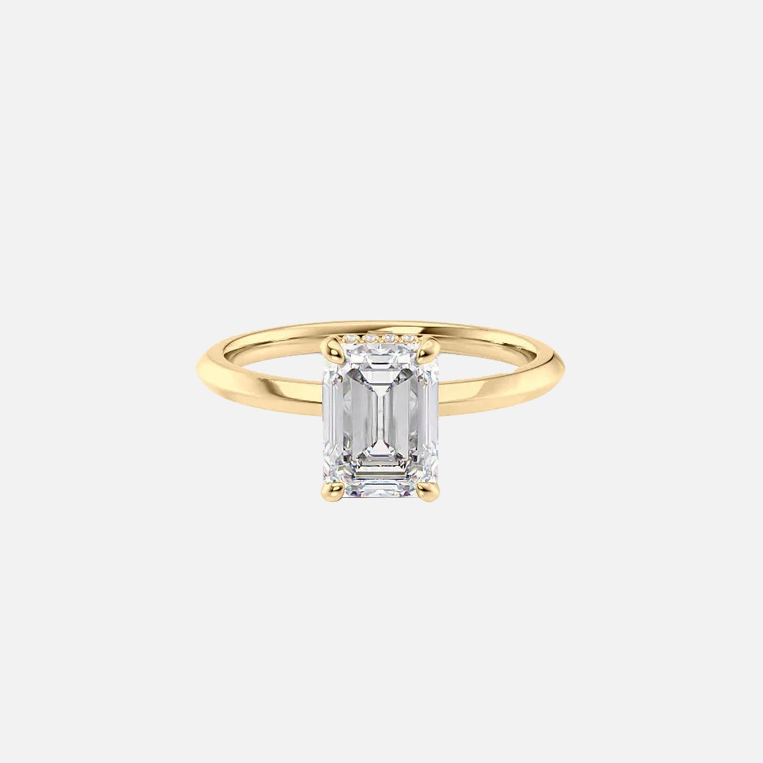 The Razor Kamellie Emerald Moissanite Ring 14k Yellow Gold 001