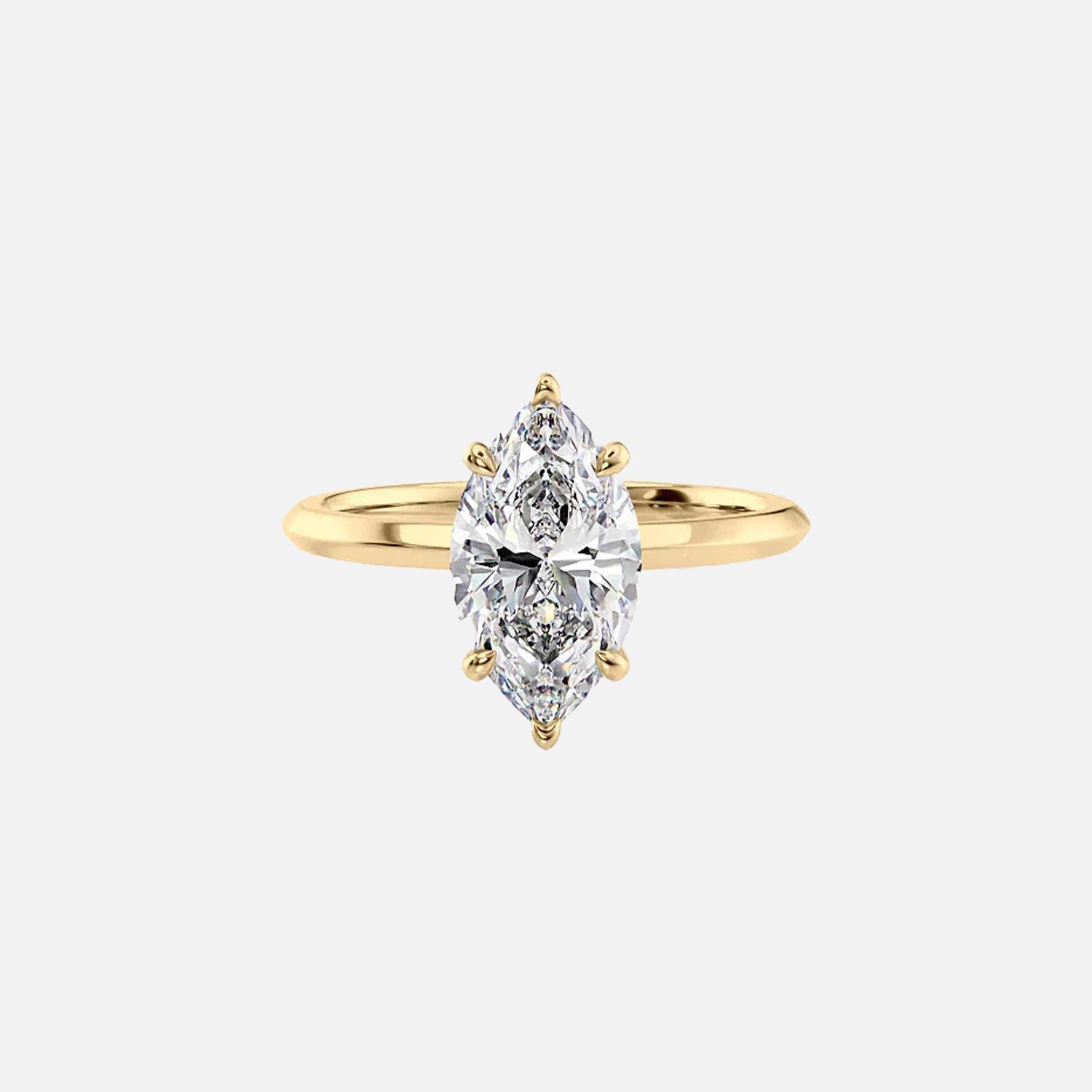 The Razor Kamellie Marquise Moissanite Ring 14k Yellow Gold 001
