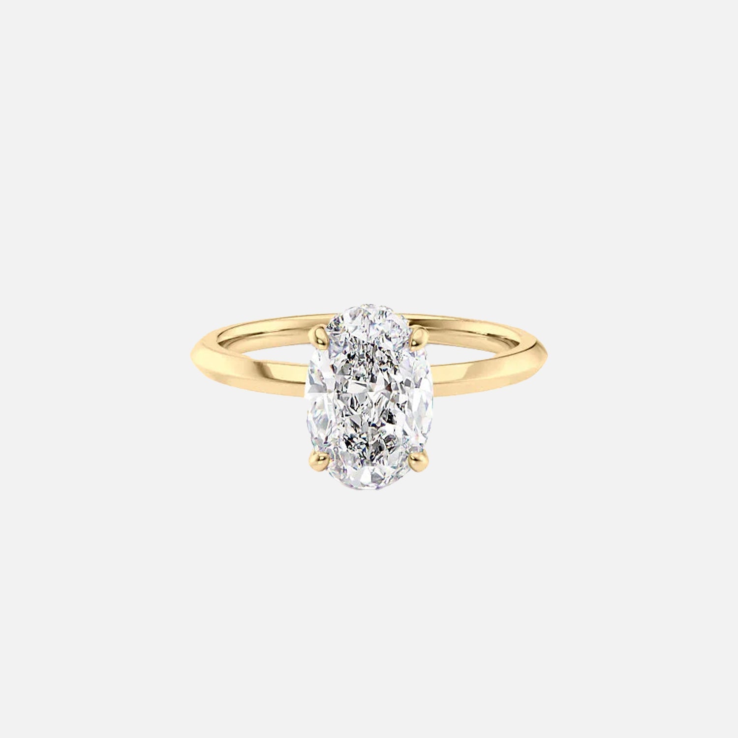 The Razor Kamellie Oval Moissanite Ring 14k Yellow Gold 001