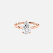  The Razor Kamellie Pear Moissanite Ring 18k Rose Gold 001