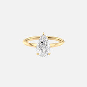  The Razor Kamellie Pear Moissanite Ring 18k Yellow Gold 001