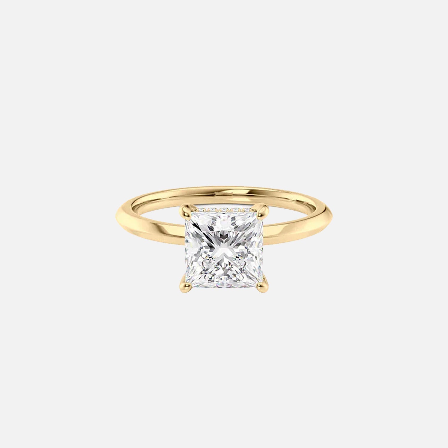 The Razor Kamellie Princess Lab Diamond Ring 14k Yellow Gold 001