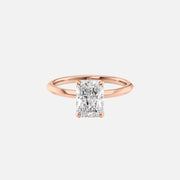  The Razor Kamellie Radiant Moissanite Ring 14k Rose Gold 001