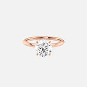  The Razor Kamellie Round Moissanite Ring 14k Rose Gold 001