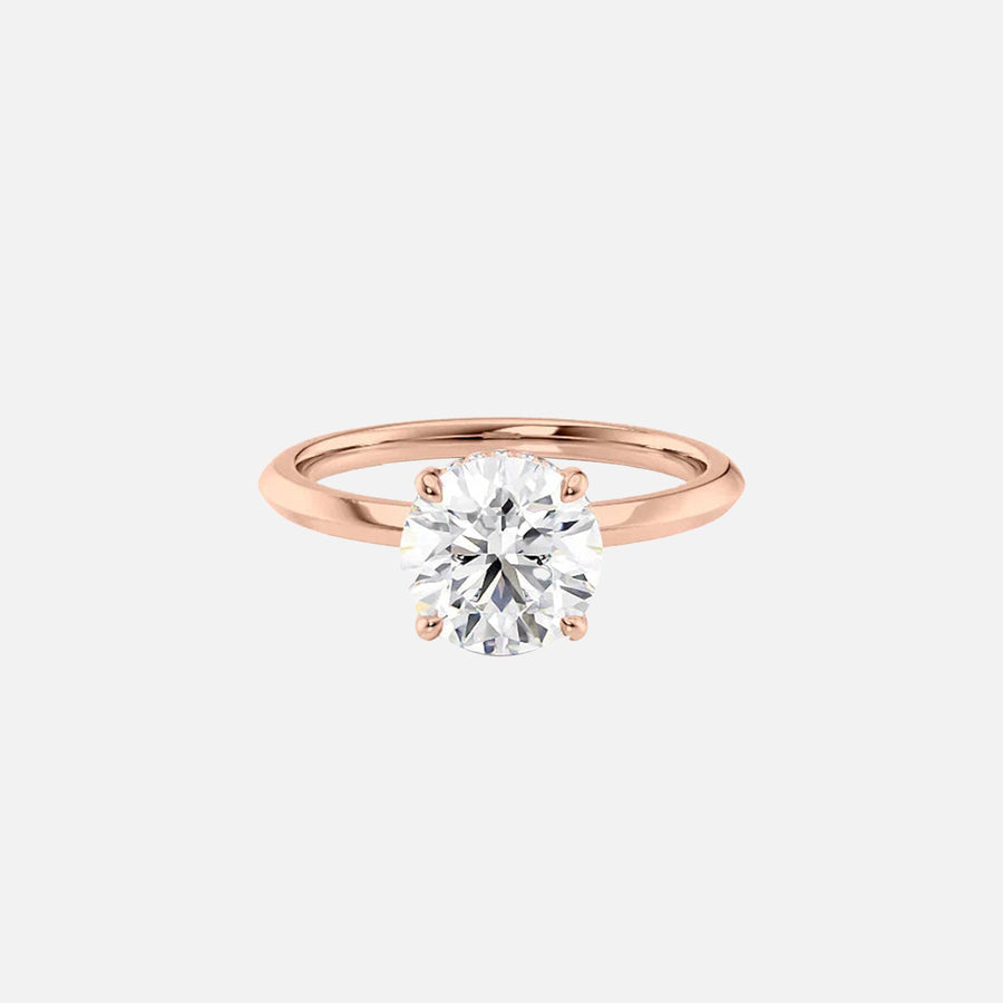  The Razor Kamellie Round Moissanite Ring 14k Rose Gold 001