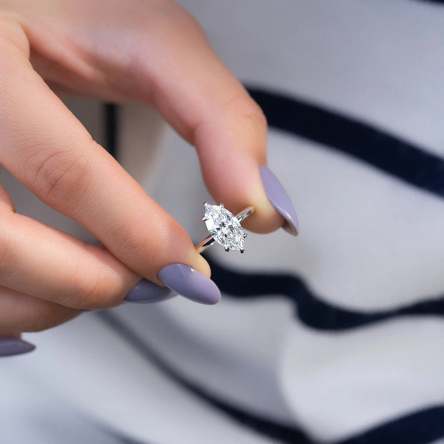 The Razor Marquise Solitaire Moissanite Ring - KNT - Engagement Rings, Wedding Bands & Fine Jewelry