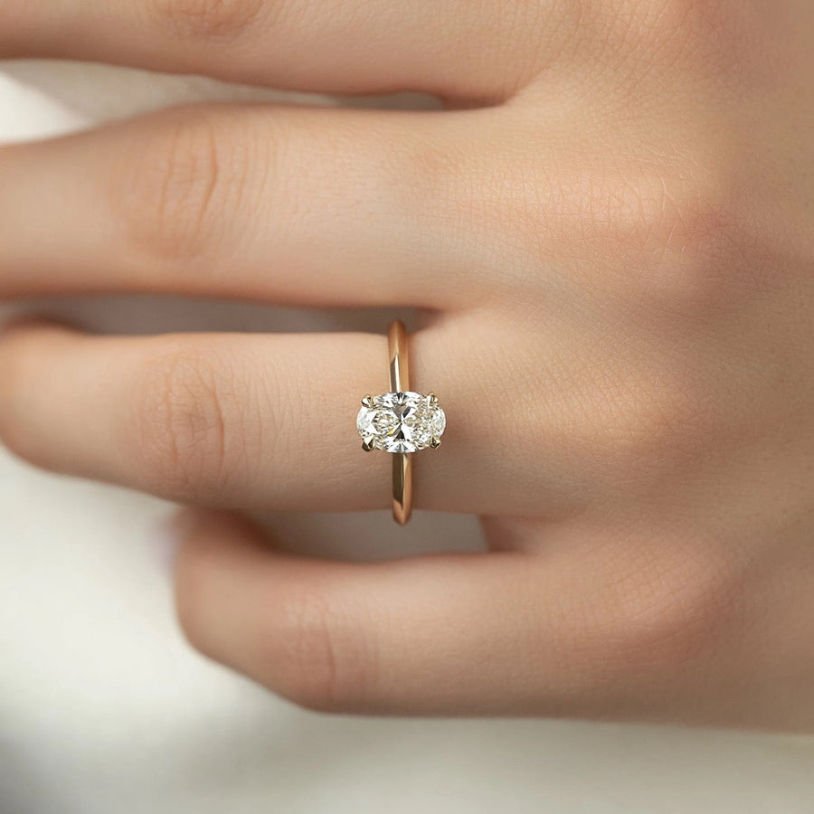 The Razor Oval Solitaire Moissanite Ring - KNT - Engagement Rings, Wedding Bands & Fine Jewelry