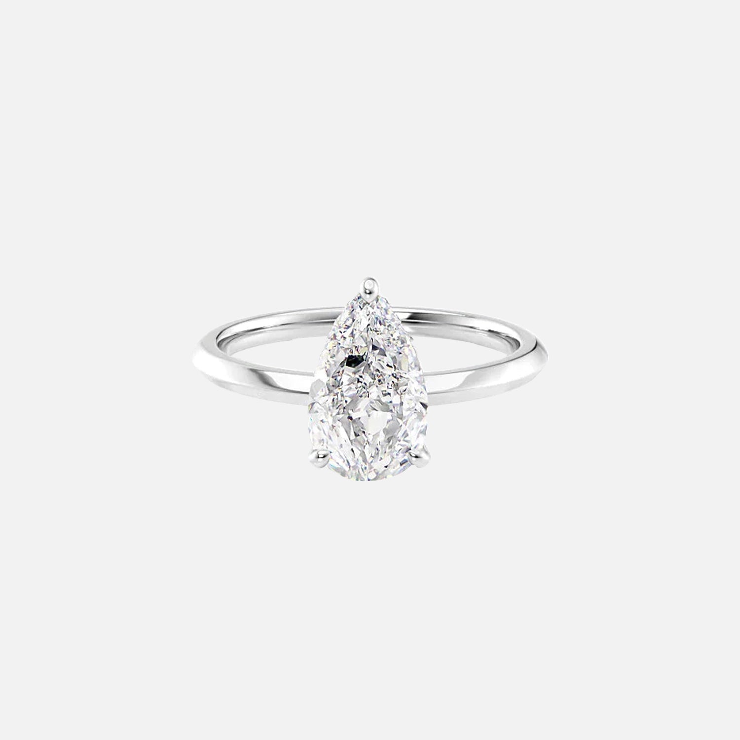 The Razor Pear Solitaire Moissanite Ring - KNT - Engagement Rings, Wedding Bands & Fine Jewelry