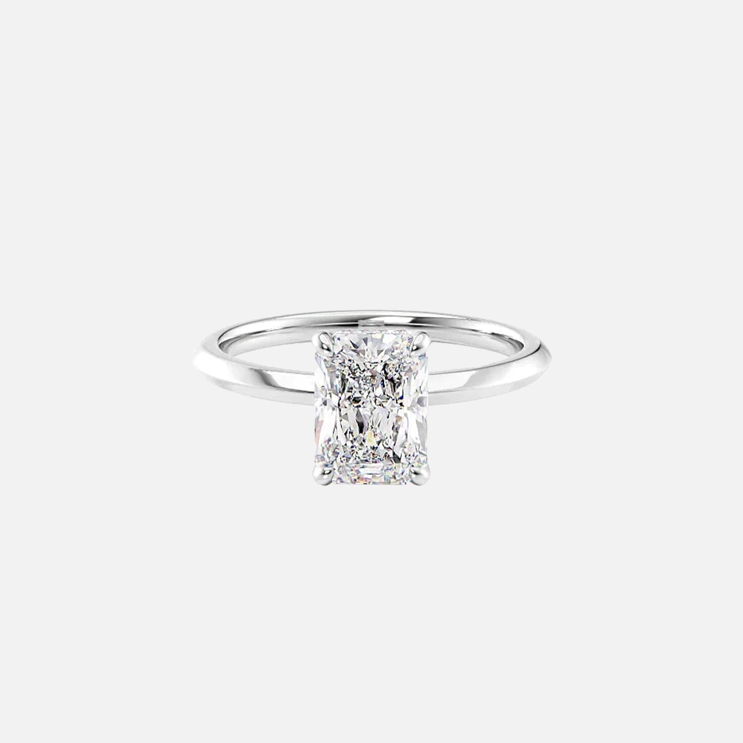 The Razor Radiant Solitaire Moissanite Ring - KNT - Engagement Rings, Wedding Bands & Fine Jewelry