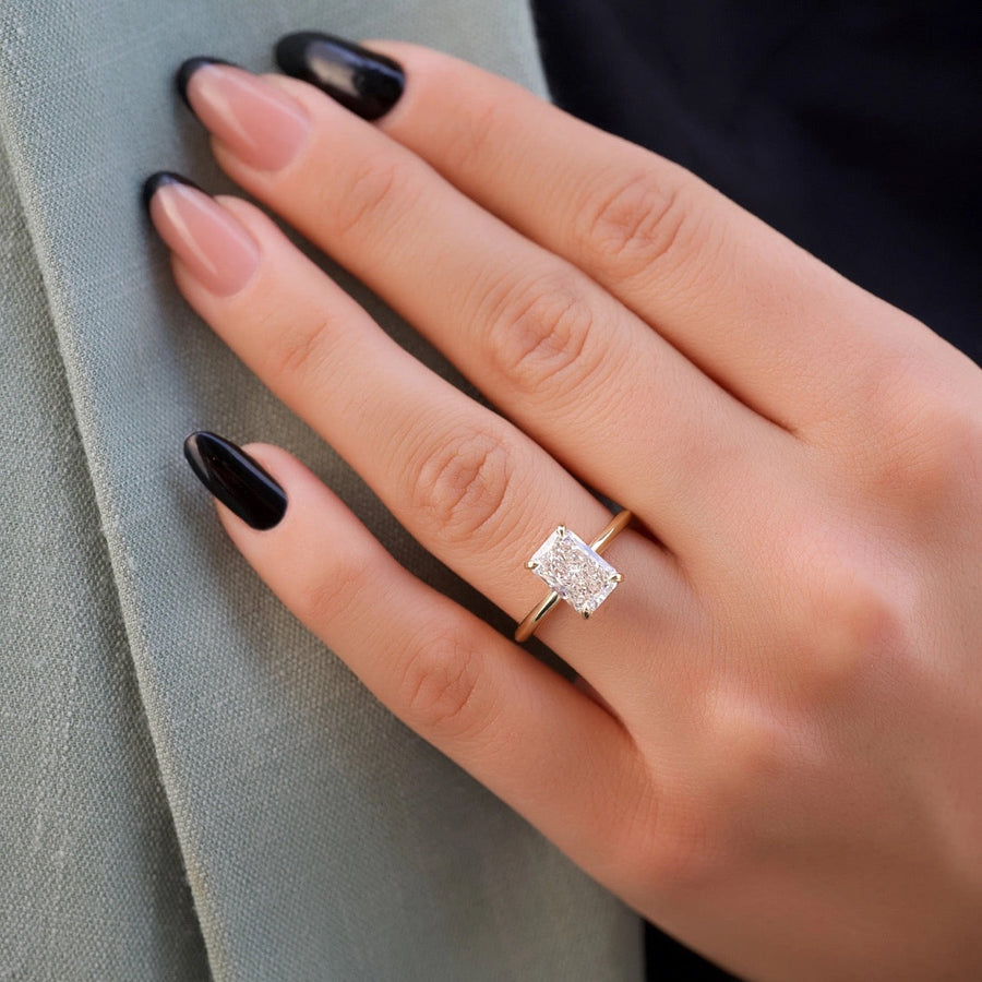 The Razor Radiant Solitaire Moissanite Ring - KNT - Engagement Rings, Wedding Bands & Fine Jewelry